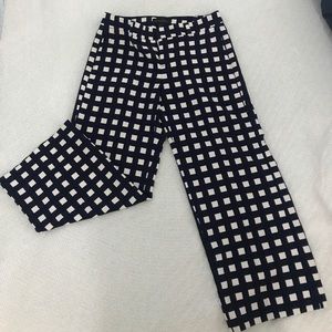 BR navy blue gingham cropped pants